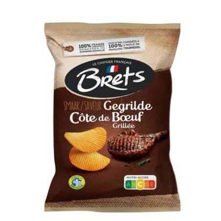 Bret's Côte de Bœuf Grillée 125g | Chips au Goût Intense Liège