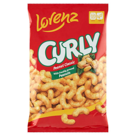 Sachet 120g Lorenz Curly Peanut Classic chips soufflées cacahuète prix discount.
