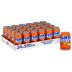 Plateau 24 canettes 33cl Fanta Orange Zéro Import boisson sans sucre prix discount Liège.