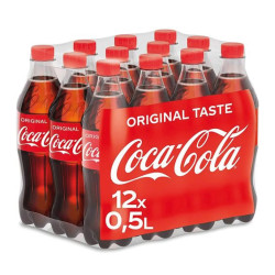 Pack 12 bouteilles 50cl Coca-Cola Original Import boisson pétillante prix discount Liège.