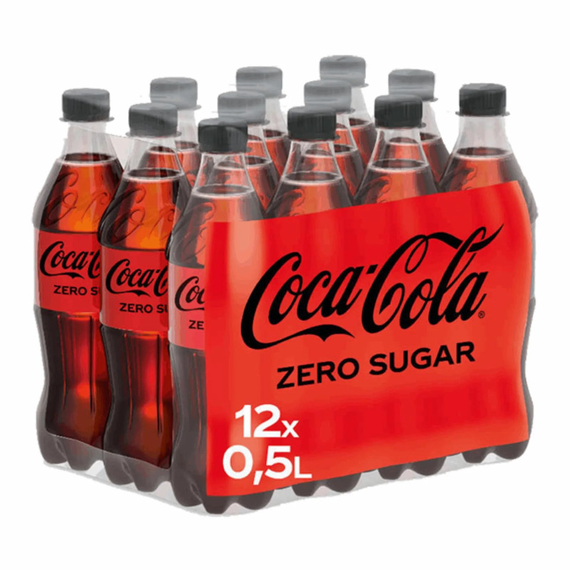 Pack 12 bouteilles 50cl Coca-Cola Zéro Sugar Import boisson pétillante sans sucre prix discount.