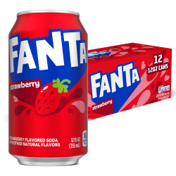 Pack 12 canettes 355ml Fanta Strawberry US Import saveur fraise prix discount Liège.