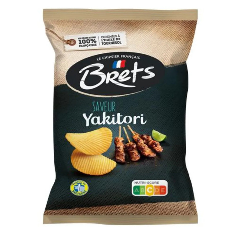 Sachet 125g chips Brets Yakitori saveur poulet grillé sauce soja prix discount Liège.