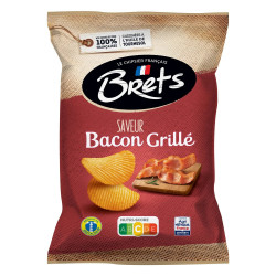 Sachet 125g chips Brets Bacon Grillé saveur fumée craquante prix discount Liège.