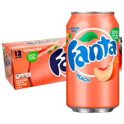 Pack 12 canettes 355ml Fanta Peach US saveur pêche authentique prix discount Liège.