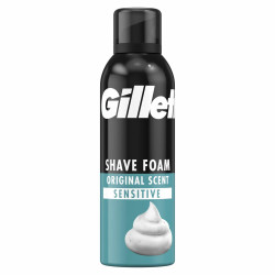 Mousse à raser Gillette Sensitive 200ml confort et protection peau sensible prix discount Liège.