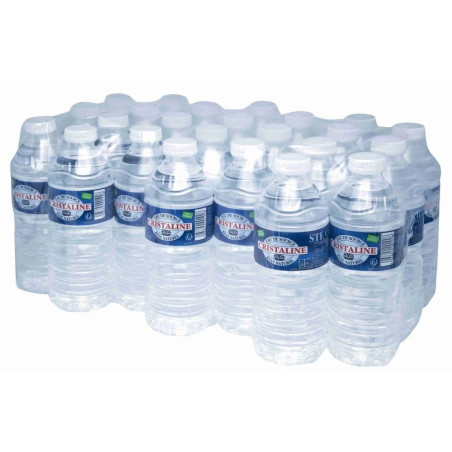 Pack 24 bouteilles 50cl Cristaline eau de source plate format nomade prix discount Liège.