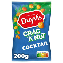 Cacahuètes enrobées Duyvis Crac'A'Nut Cocktail 200g apéritif croquant prix discount Liège.