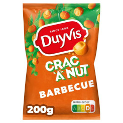 Sachet 200g Duyvis Crac'A'Nut Barbecue cacahuètes enrobées prix discount Liège.