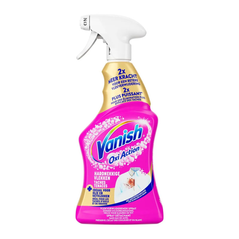 Spray détachant Vanish Oxi Action 500ml pour taches tenaces prix discount Liège.