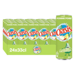Plateau 24 canettes 33cl Oasis Pomme Poire boisson aux fruits prix discount Liège.
