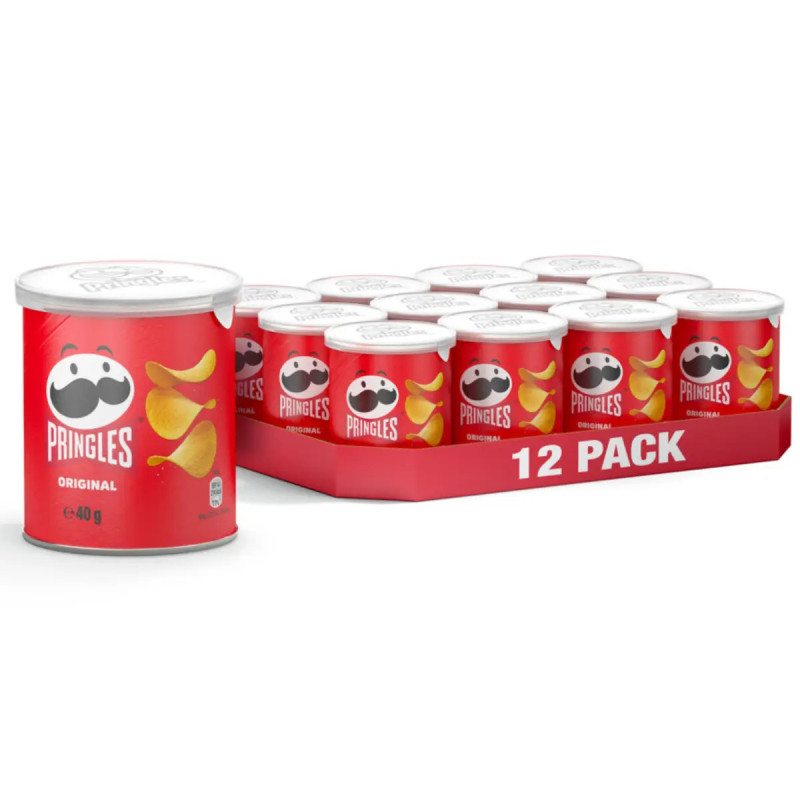 Pack 12 boîtes Pringles Original 40g chips salées prix discount Province de Liège.