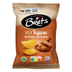 Sachet chips Brets Tajine Poulet aux Épices 125g saveur orientale prix discount Liège.