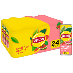Plateau 24 canettes 33cl Lipton Ice Tea Pastèque Menthe thé glacé prix discount Liège.