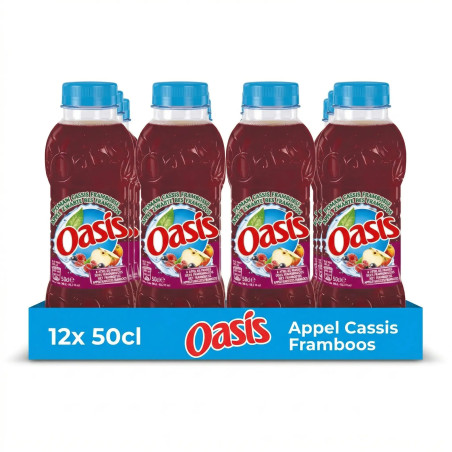Pack 12 bouteilles 50cl Oasis Pomme Cassis Framboise boisson fruits prix discount Liège.