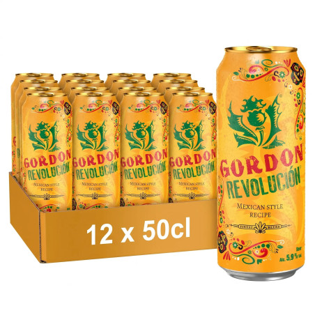 Pack 12 canettes 50cl Gordon Revolucion bière 5,9% prix discount Liège.