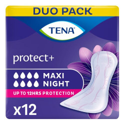 Tena Discreet Maxi Night Serviettes Hygiéniques 12 Pièces