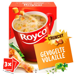 Royco Crunchy Volaille Soupe Instantanée en Sachet 3x20,5 Gr