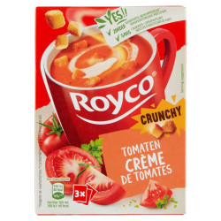 Royco Crunchy Crème de Tomates Soupe Instantanée en Sachet 3x18,1 Gr