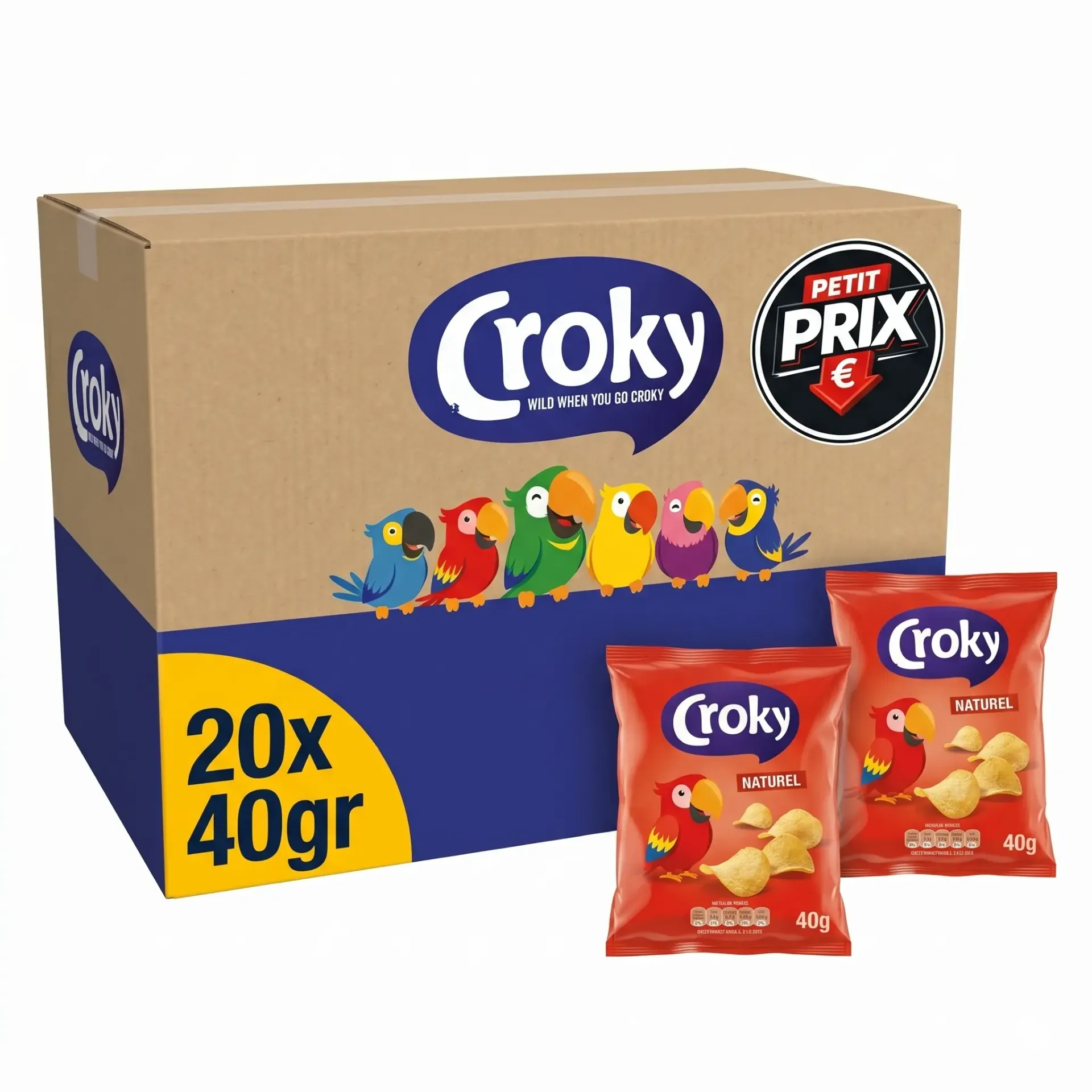 [CRO001] Croky Naturel Chips 20x40 Gr