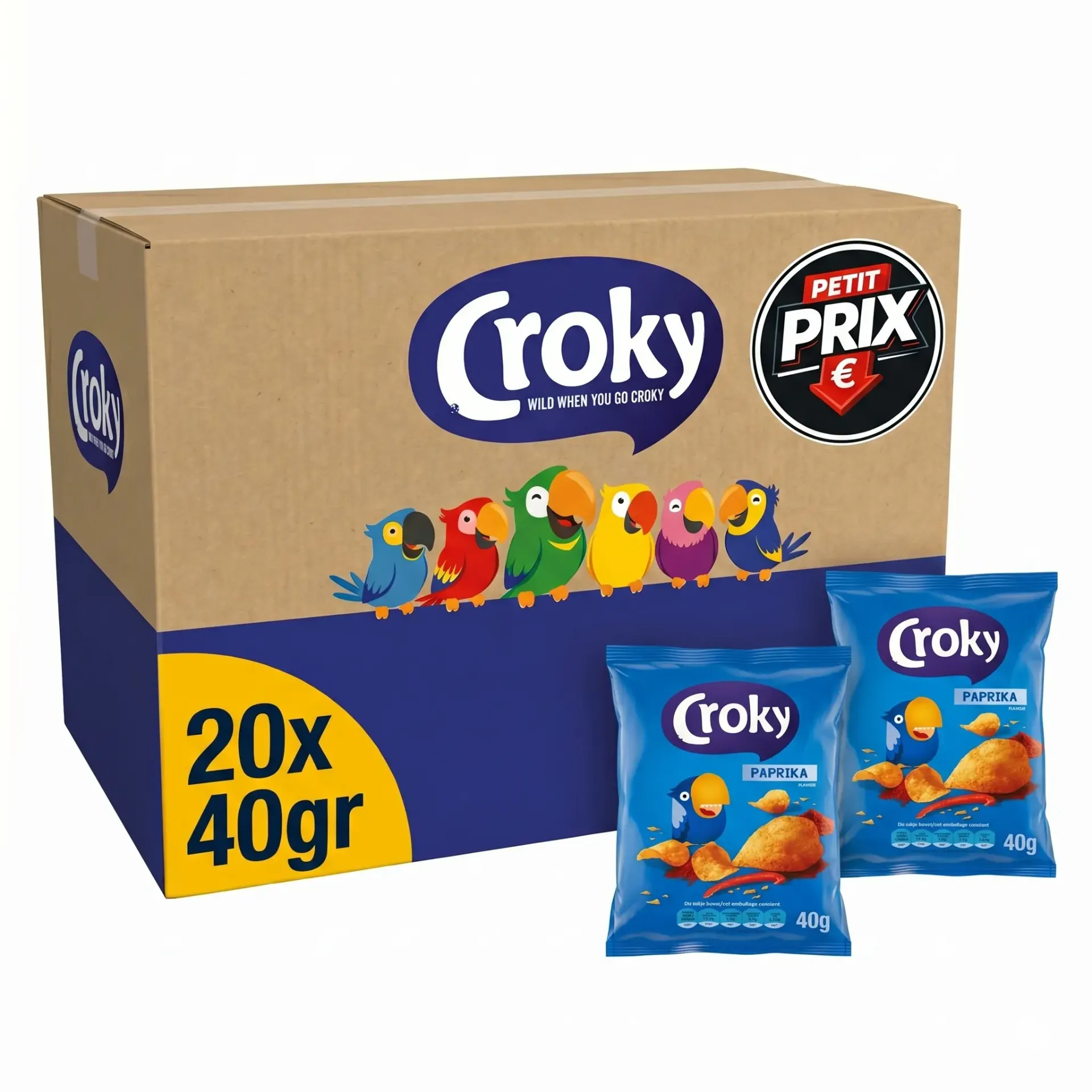 [CRO002] Croky Paprika Chips 20x40 Gr