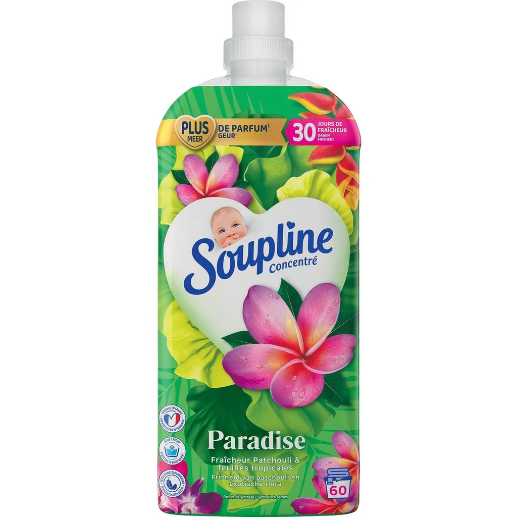 Soupline Paradise Patchouli & Fleurs Tropicales Adoucissant 1,20 L 60 Doses