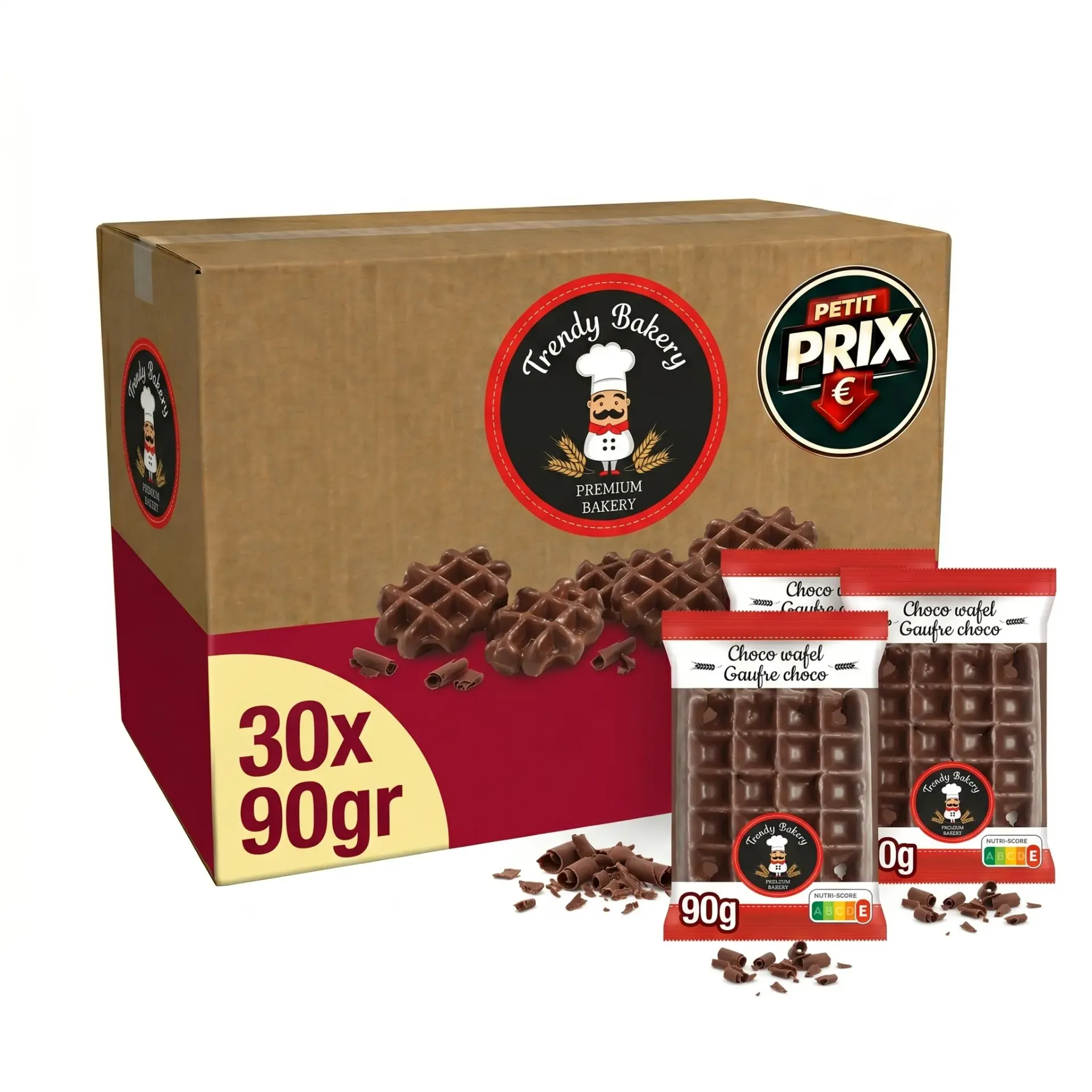 Trendy Bakery Gaufre au Chocolat 30x90 Gr