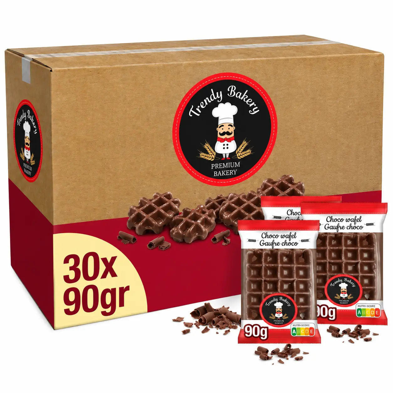 Trendy Bakery Gaufre au Chocolat 30x90 Gr