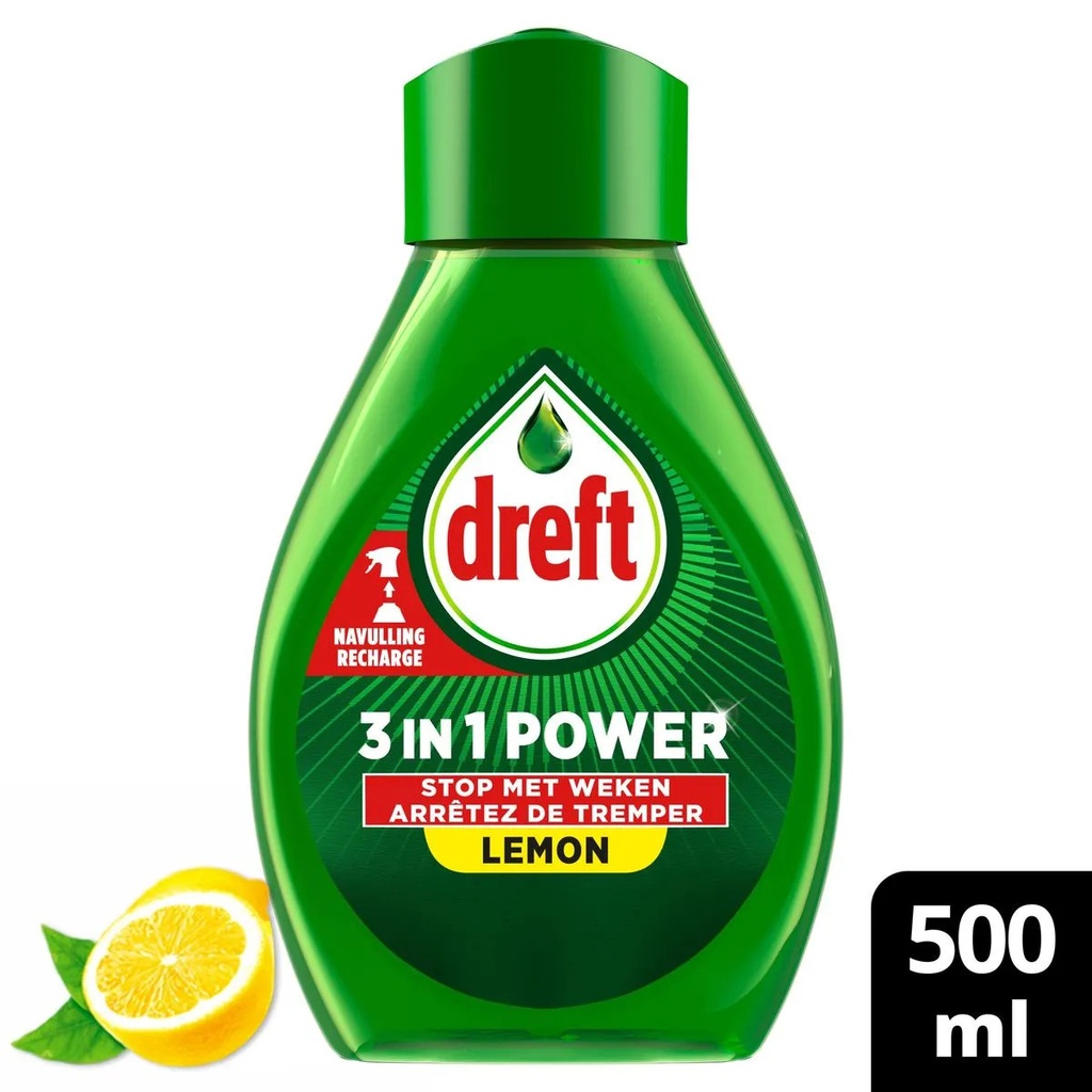 Dreft 3en1 Power Recharge Spray Citron Liquide Vaisselle 500 Ml