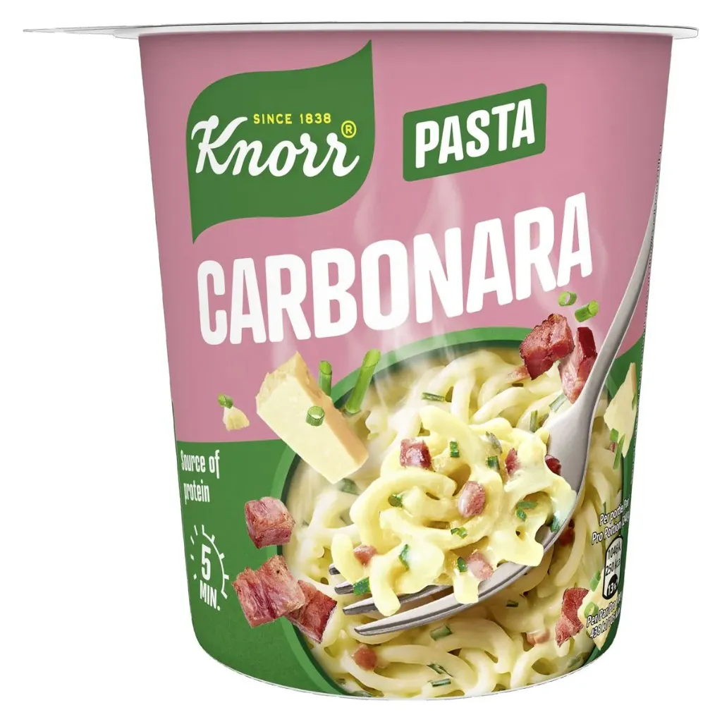 Knorr Pasta Snack Carbonara Pâtes Instantanées Pot 63 Gr