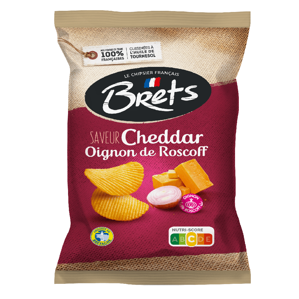 Bret's Cheddar & Oignon de Roscoff Chips 125 Gr