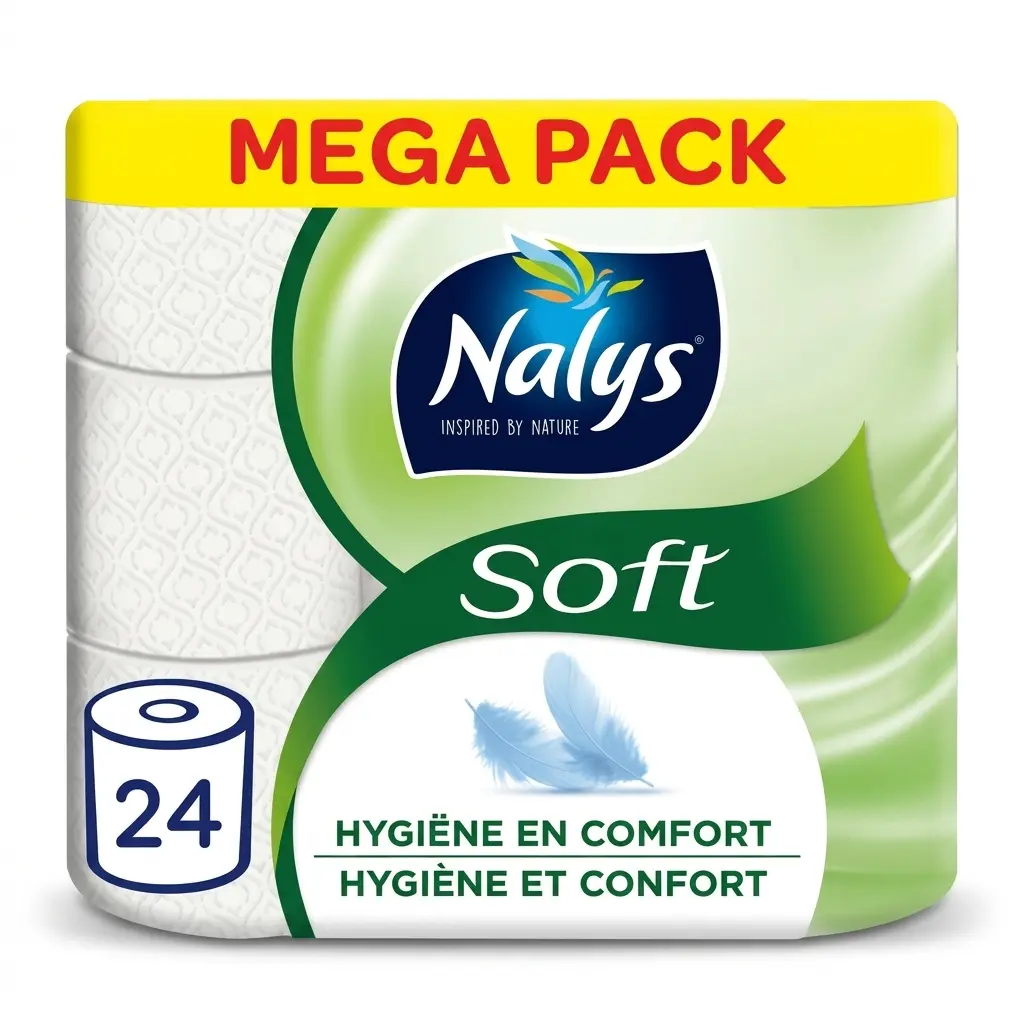 Nalys Soft Papier Toilette 2 Épaisseurs 24 Rouleaux