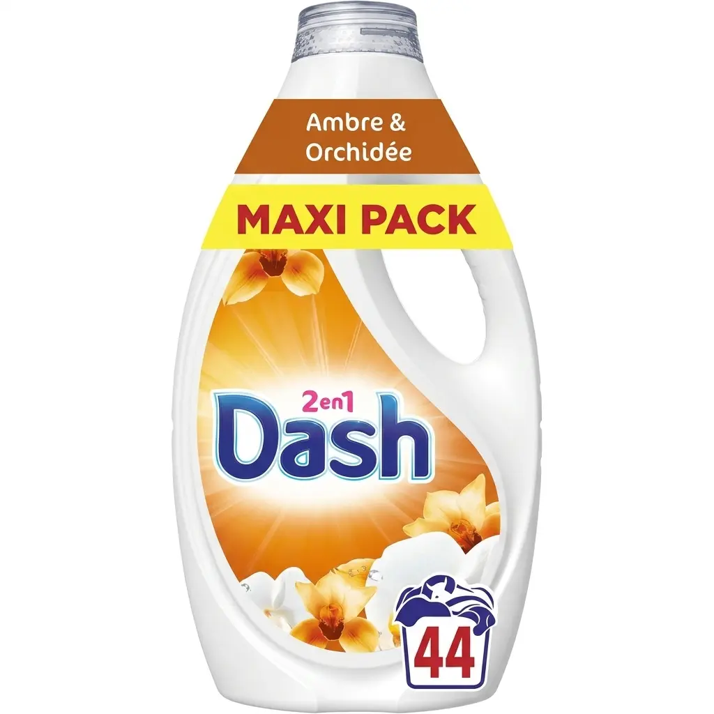 Dash 2en1 Ambre & Orchidée Lessive Liquide 44 Doses