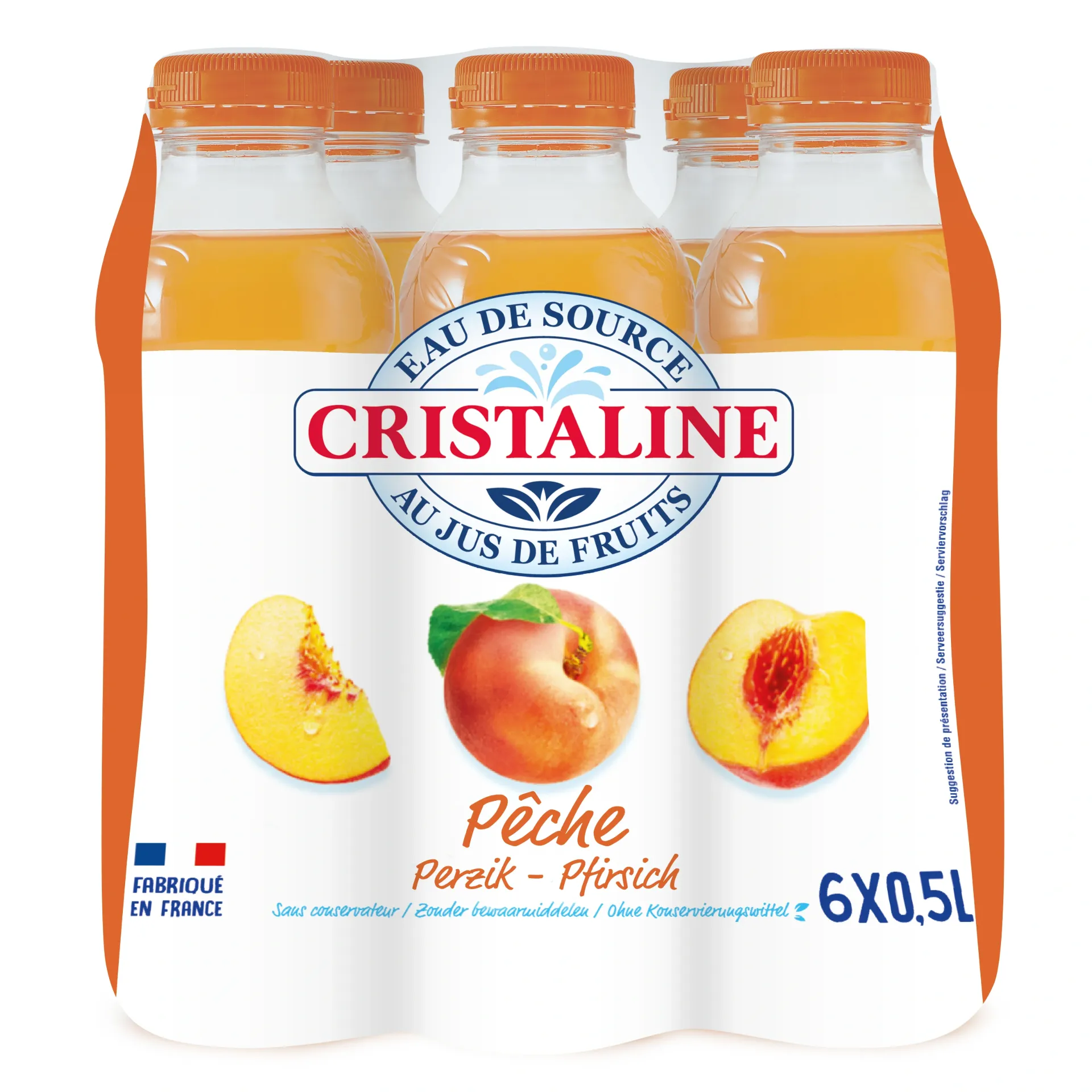 Cristaline Pêche Bouteille 6x50 Cl
