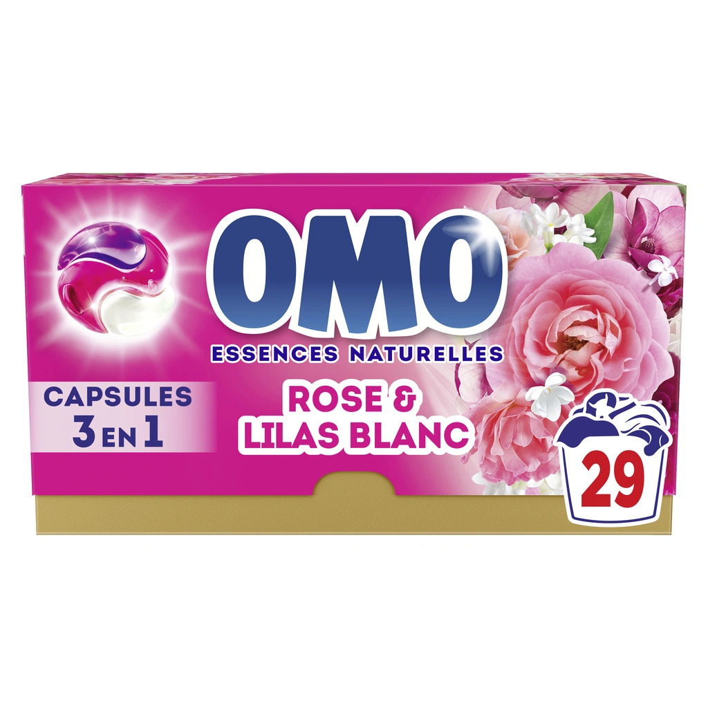 Omo Rose & Lilas Blanc Lessive Pods 29 Doses