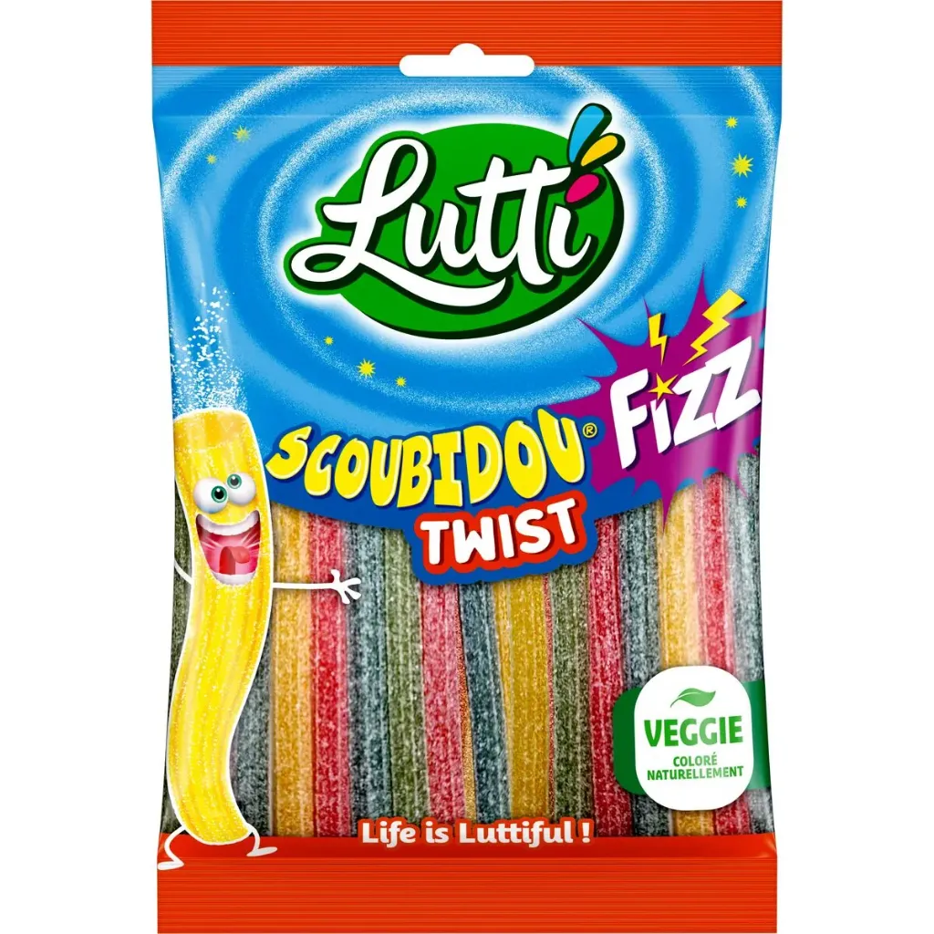 Lutti Scoubidou Fizz Twist Bonbons 180 Gr
