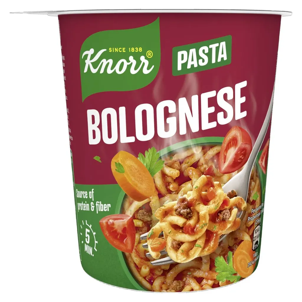 Knorr Pasta Bolognese Pâtes Instantanées Pot 60 Gr