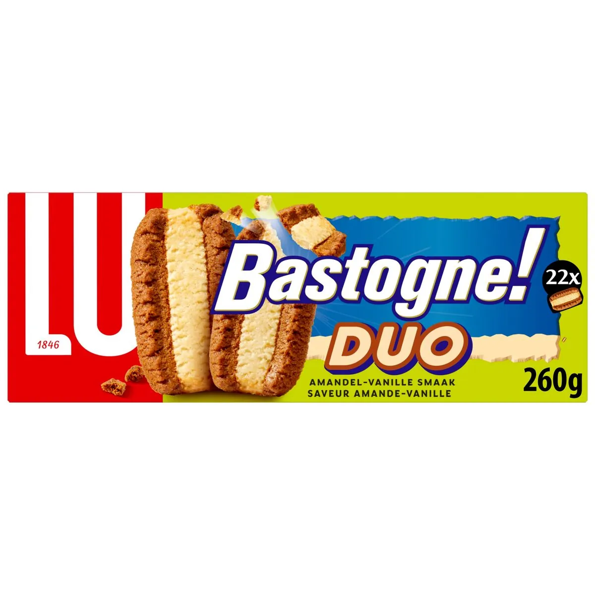 Lu Bastogne Duo Amande Vanille Biscuits 260 Gr
