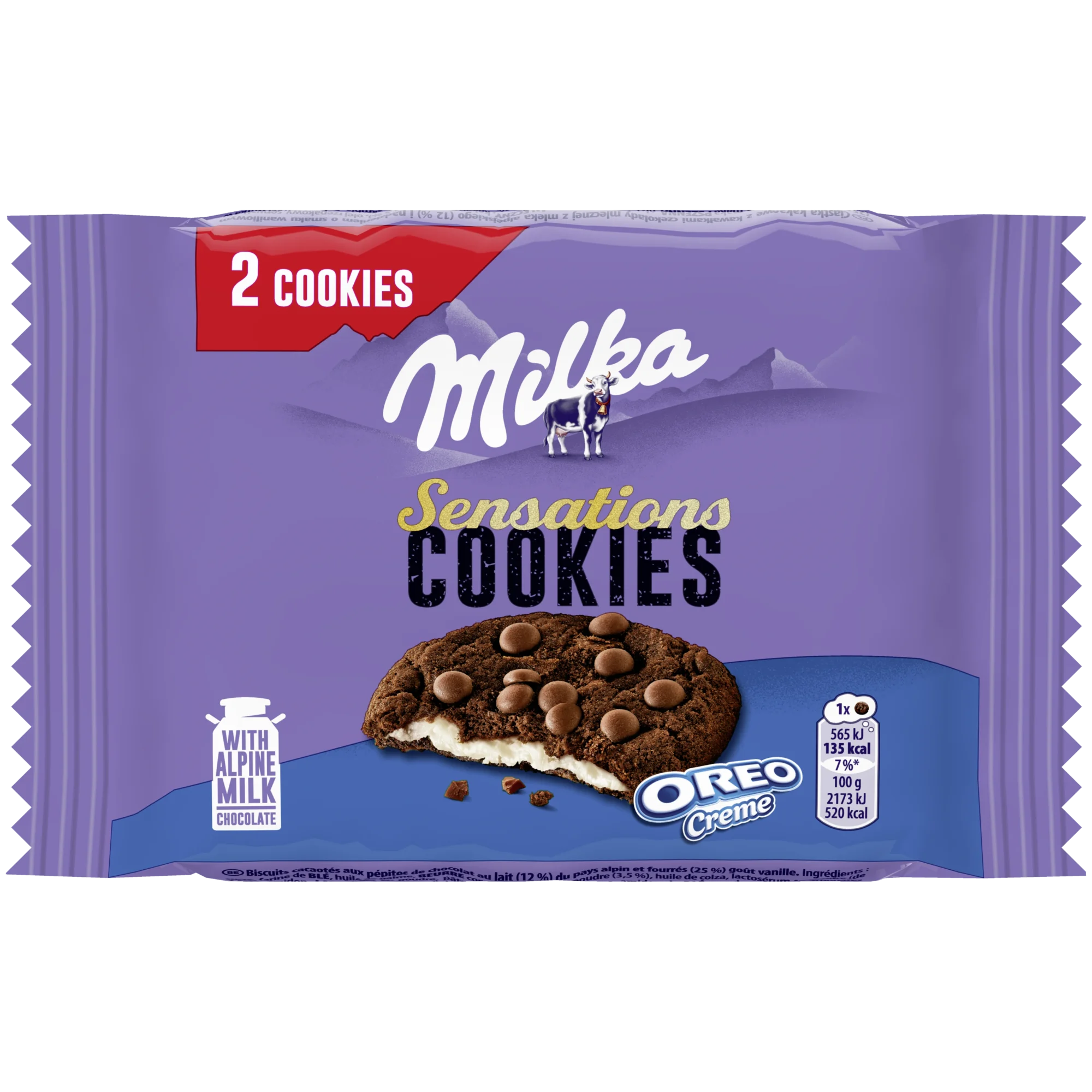 Milka Cookies Sensation Oreo Crème Biscuits 52 Gr