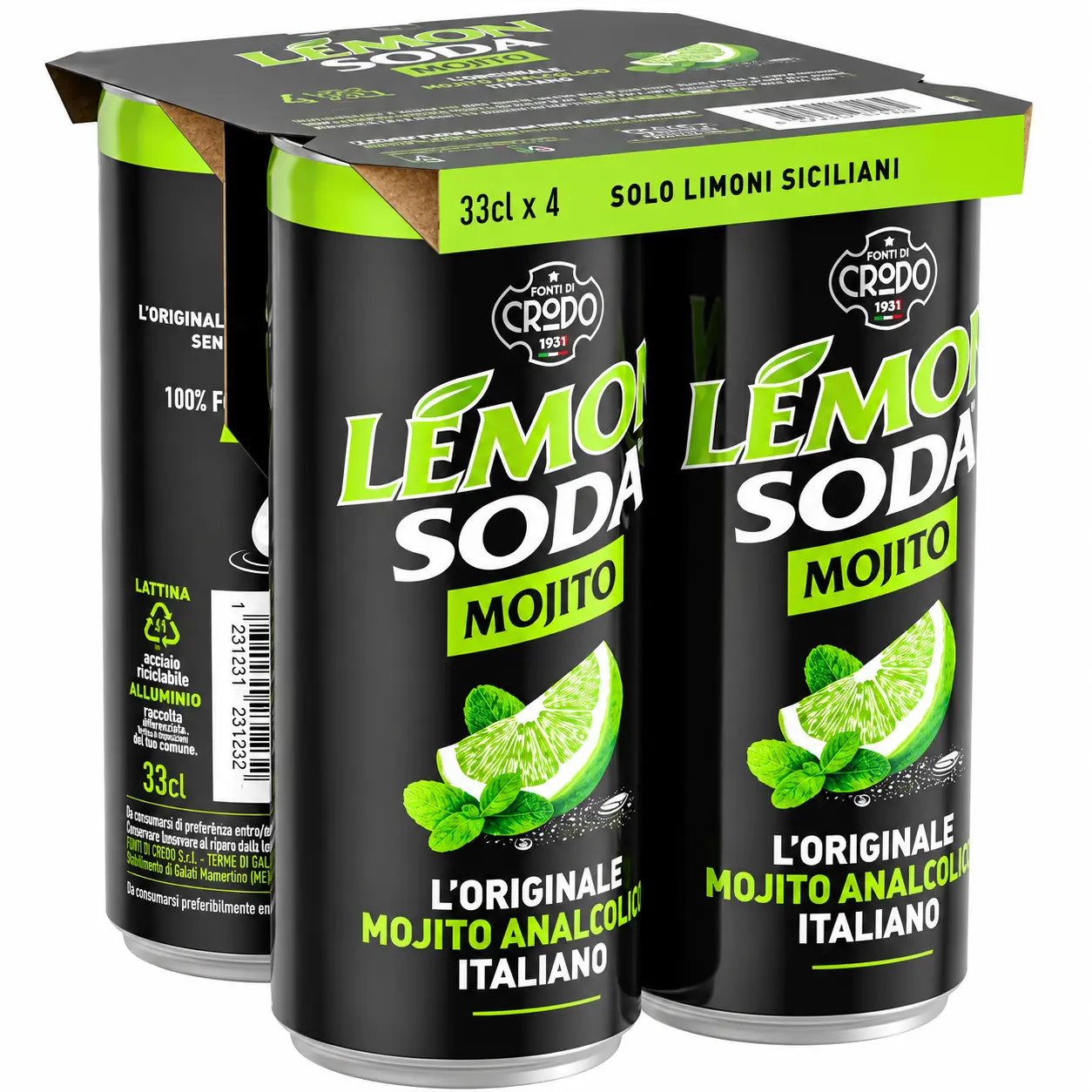 Crodo Lemon Mojito Soda Canette 4x33 Cl