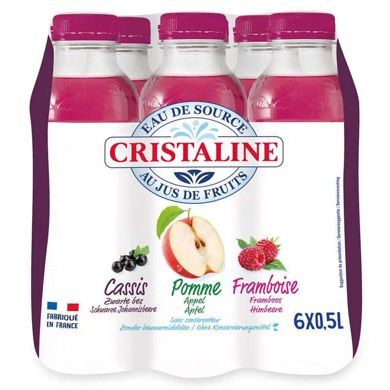 Cristaline Pomme Cassis Framboise Bouteille 6x50 Cl