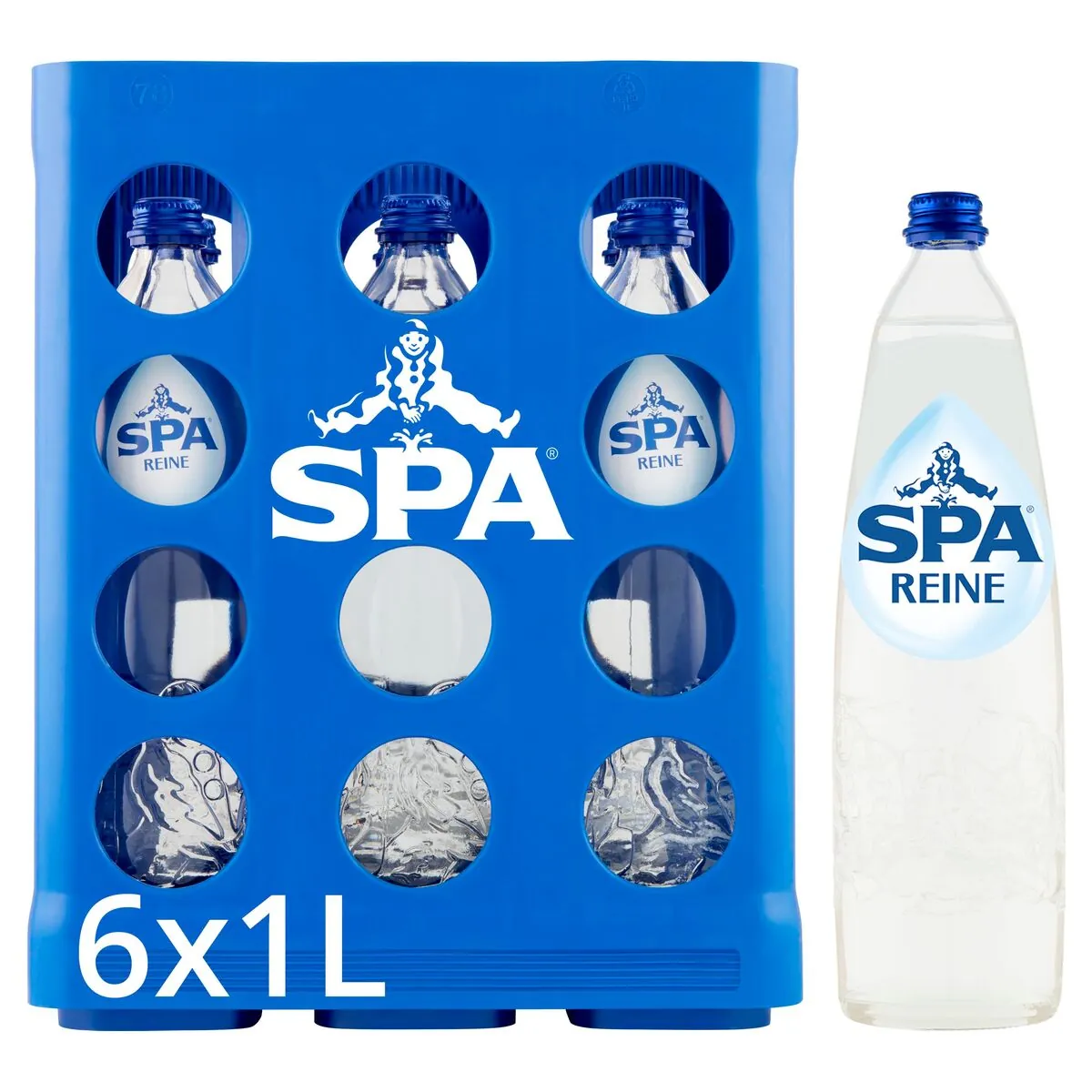 Spa Reine Eau Plate Bouteille Verre 6x1 Litre