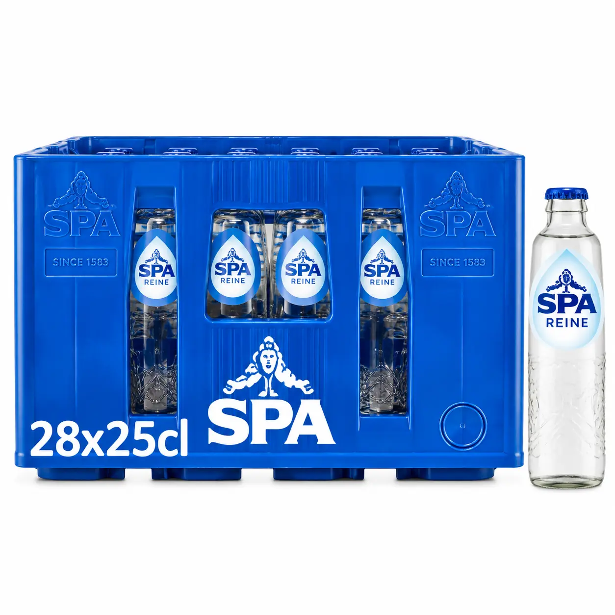 Spa Reine Eau Plate Bouteille Verre 28x25 Cl