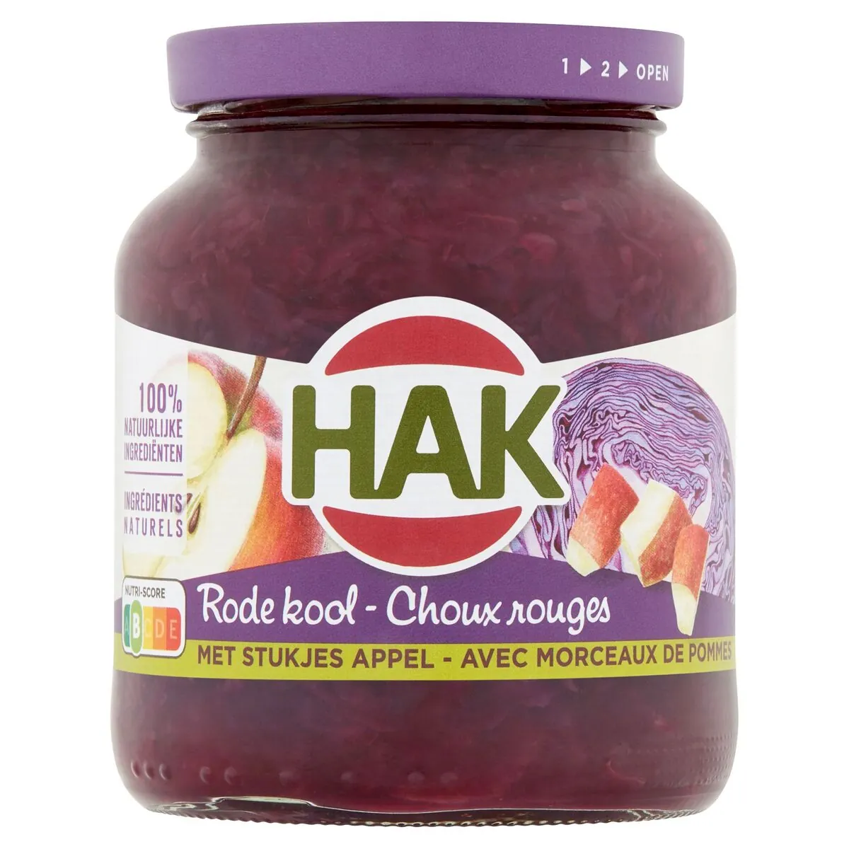 Hak Choux Rouges Morceaux de Pomme Bocal 355 Gr