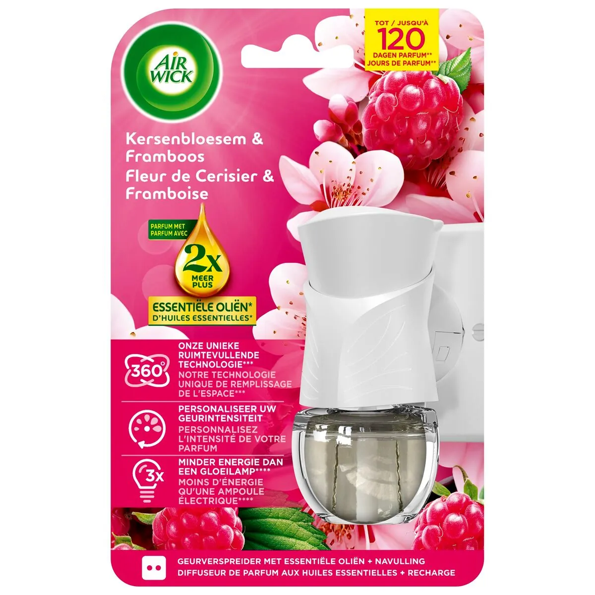 Air Wick Diffuseur Électrique Fleur de Cerisier & Framboise