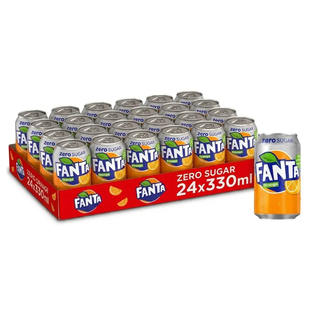 Fanta Orange Zero Sugar FAT Canette Import 24x33 Cl