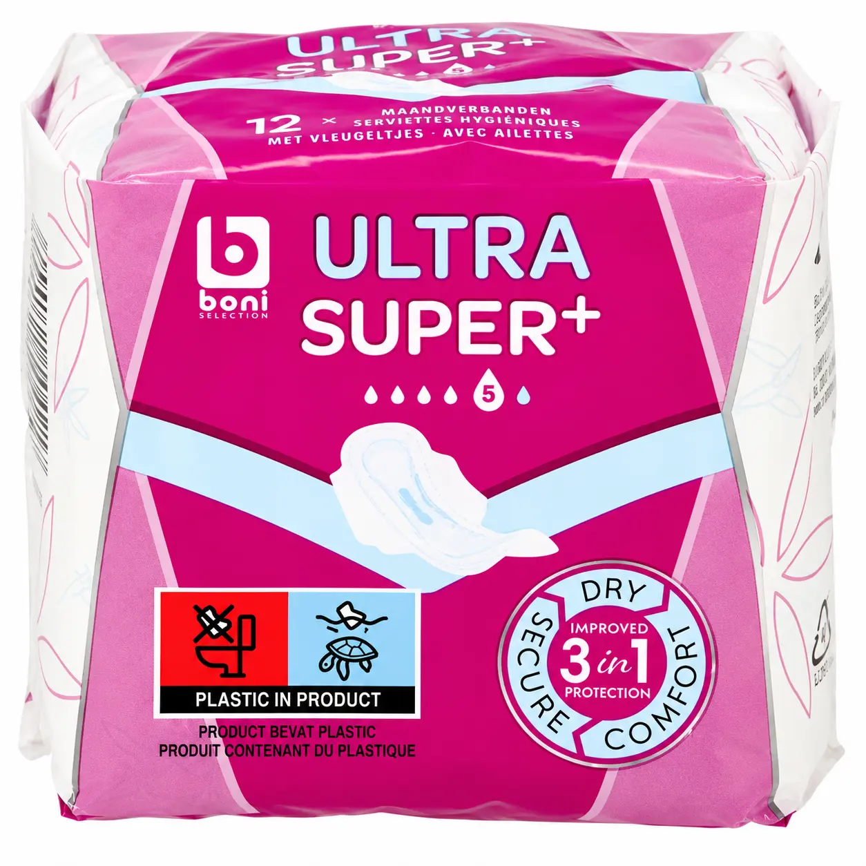 Boni Ultra Super+ Serviettes Hygiéniques 12 Pièces