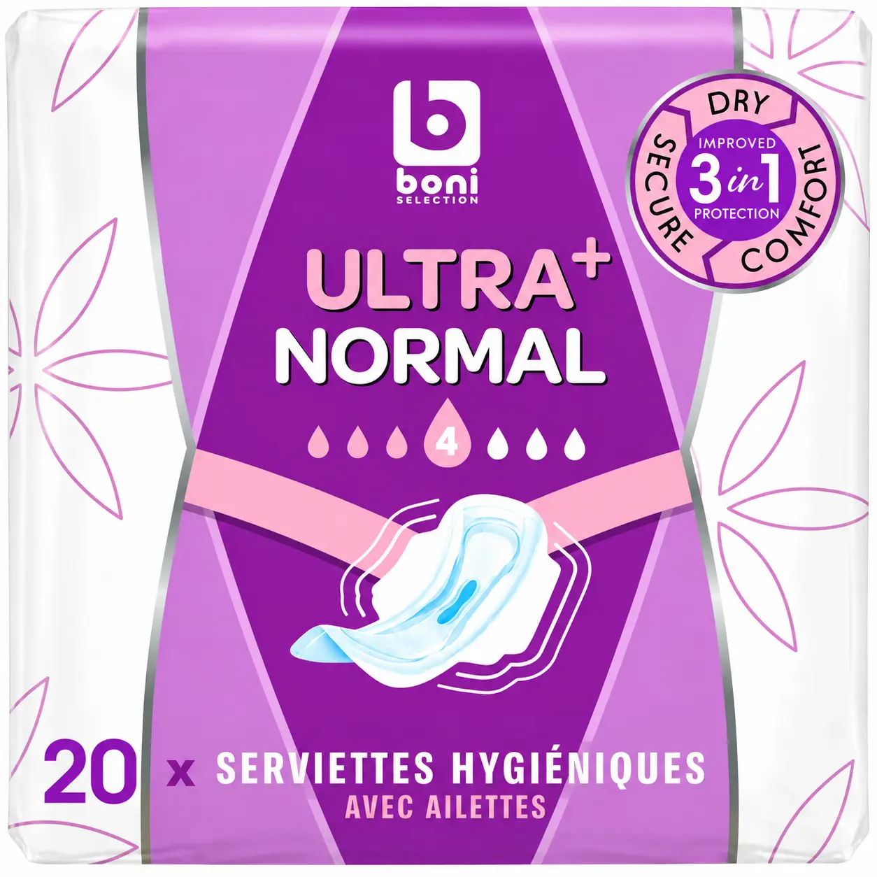 Boni Ultra Normal+ Serviettes Hygiéniques 20 Pièces