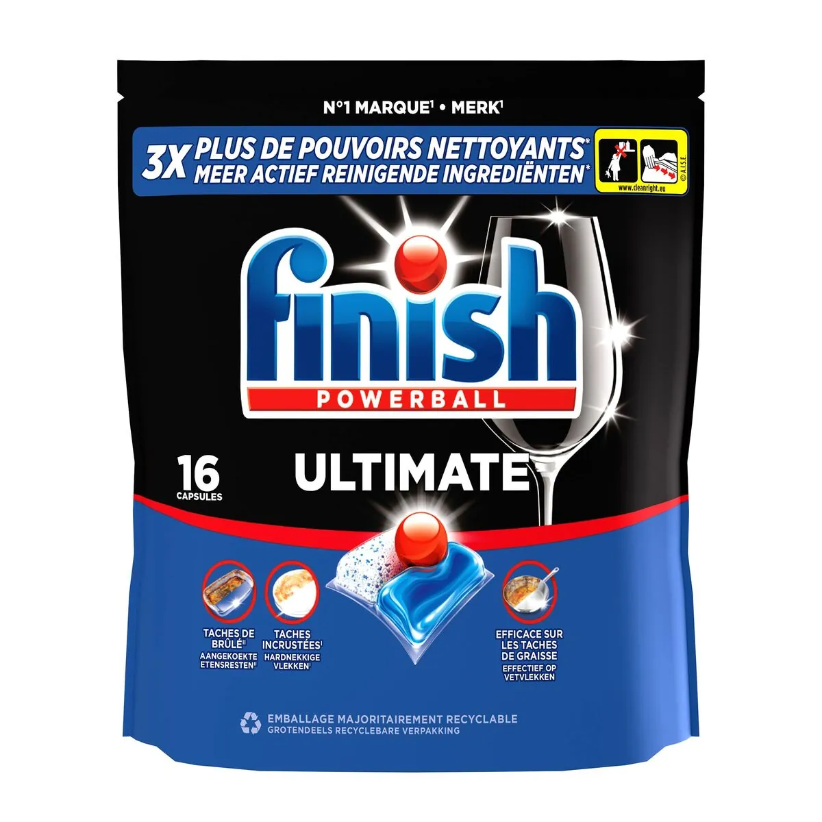 Finish Ultimate Regular Tablettes Lave-Vaisselle 16 Pièces