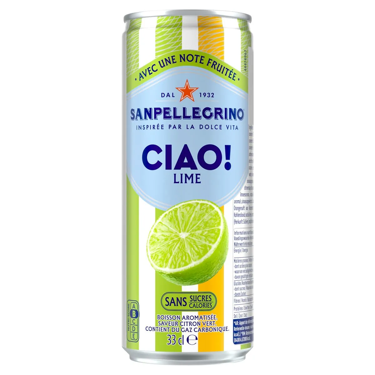 San Pellegrino Ciao! Lime Canette 33 Cl